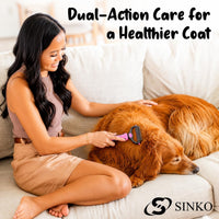 Sinko Shedding Brush For Dog and Cat - Pink - image 2