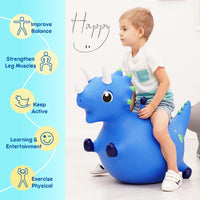 ZOOJOY Inflatable Horse Hopping Toy - Blue Dinosaur - image 4