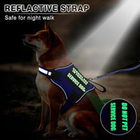 Service Dog Vest Harness and Leash Set+10 Patches - Small / Blue - image 4