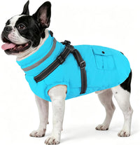 Dogcheer Dog Coat with Harness - Light Blue / Small(Chest:16.9"Back:11.8" Neck:12.5")