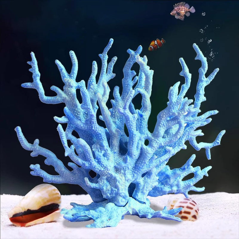 Besimple Artificial Aquarium Coral Ornament Plastic Fish Tank Plants - Blue