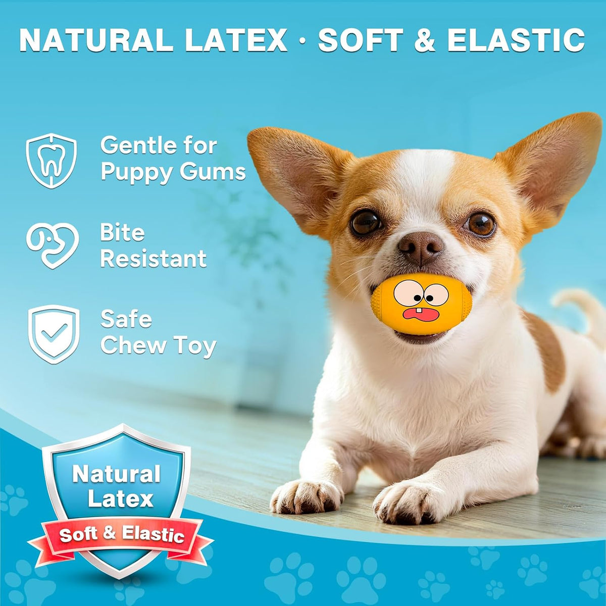 1.5” Squeaky Soft Rubber Football Dog Toy - image 4