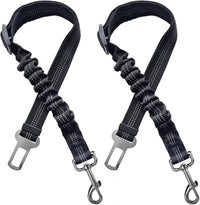 2 Dog Car Harness Seatbelt Seat Belt Leash Travel Accessories Bungee - Black / 2 Packs