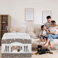 2 Pack Dog Playpens Cover and Bottom Mat Fits 4 Panels - Grey - image 3