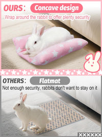 15.7" x 14" Bunny Bed for Rabbit Cage, Thickened & Soft – Daily Care for Small Pets - Pink - Star / 15.7 x 14In - image 2