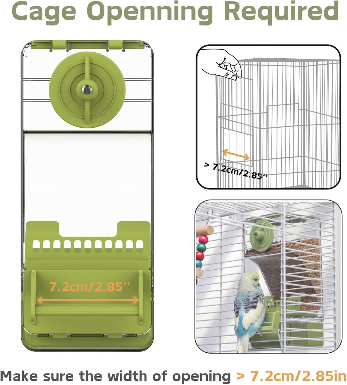 Automatic Bird Feeder, Bird Cage Feeder with Perch for Parakeet Canary Cockatiel Finch – Essentials for Birds - Blue - image 4