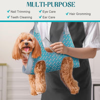 Supet Dog Grooming Hammock for Nail Trimming - M( Max 48 Lb:Leg space: 6.3"-13.5") / Coral Blue - image 2