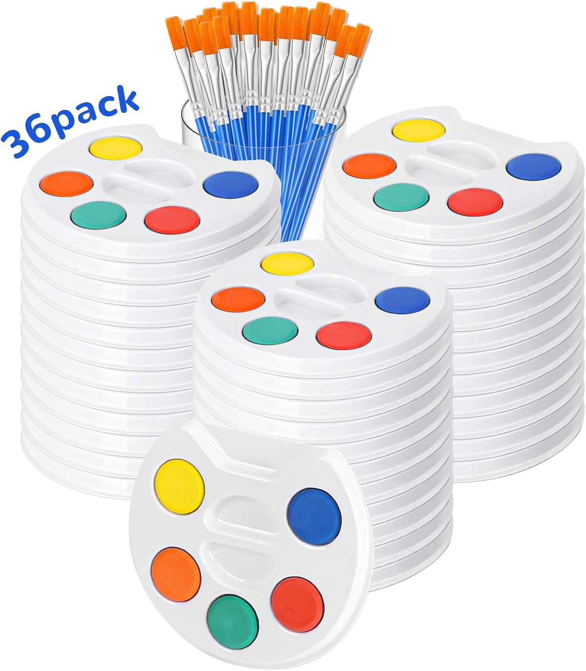 FUMILE mini watercolor paint sets for kids, individually packaged with 5 colors and a brush - view 2