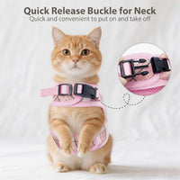 Plaid Breathable Rabbit Harness and Leash Set Escape Proof - Pink / L - image 3