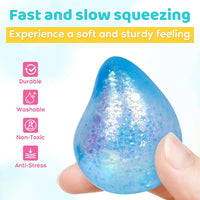16 Pack Slow Rising Stress Balls，Textured Memory Soft Stress Ball – Fun for Kids & Family - 12 Pack Water Droplet Stress Balls - image 4