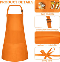 5 Pack Kids Apron Adjustable Children Apron with 2 Pockets Children - Multicolor / 5 - image 3