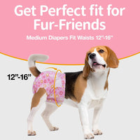 Pet Soft Dog Diapers Female, Disposable Female Dog Diaper - Pink Flower / Medium(12Pcs) - image 2