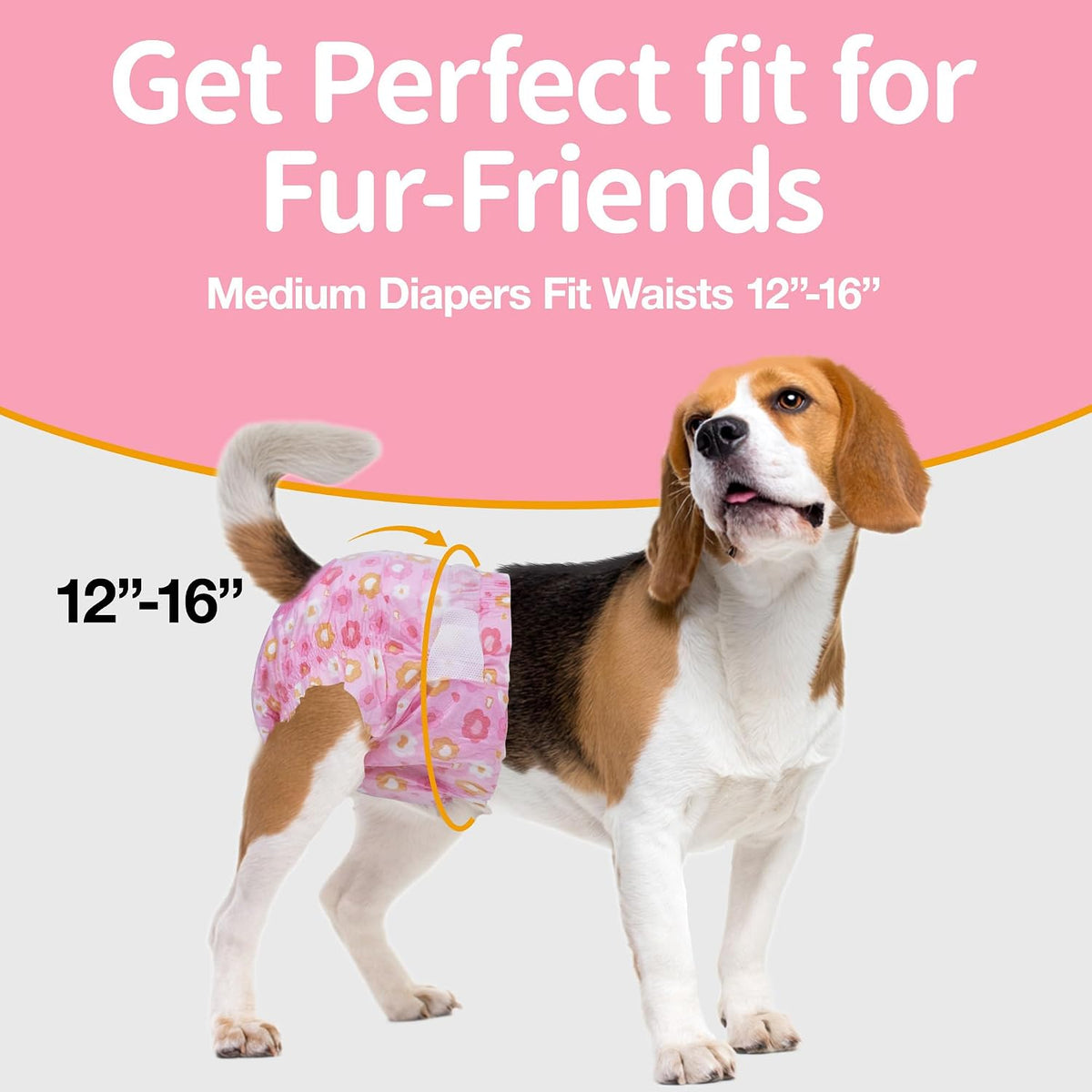 Pet Soft Dog Diapers Female, Disposable Female Dog Diaper - Pink Flower / Medium(12Pcs) - image 2