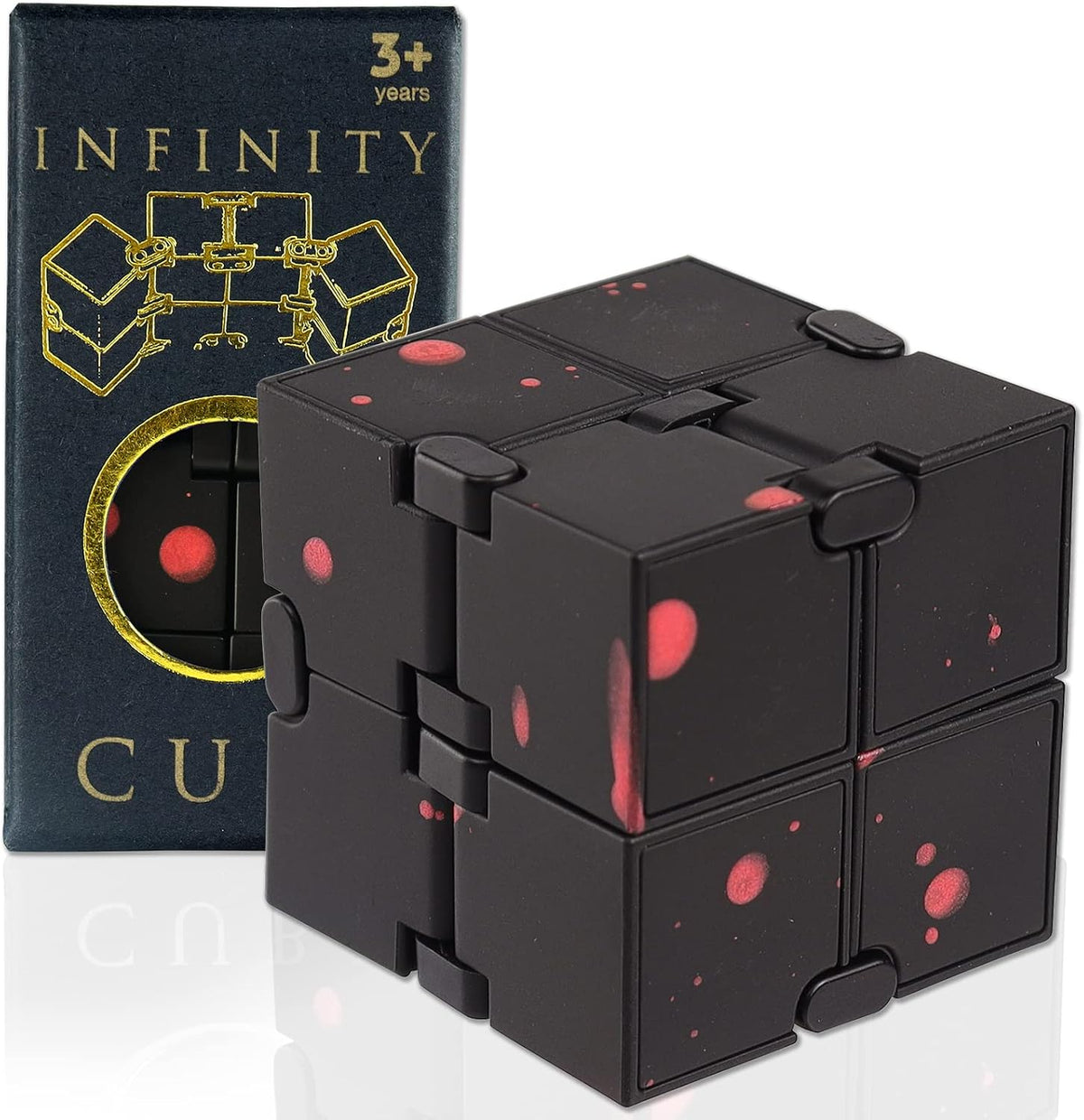 Infinity Cube Fidget Toys for Kids - Black-red / 1.5 x 1.5 Inches