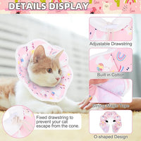 KOOLTAIL Cat Cone Collar, Adjustable Soft Comfortable Cat Recovery Collar to Stop Licking, Foldable Donut Water Resistant Pet Cone for Small Large Cats Kittens After Surgery Alpaca S