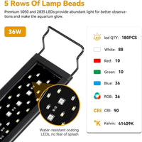 hygger 18W LED Aquarium Light, Sunrise Sunset Mode - 36"- 42" (36W) - image 2