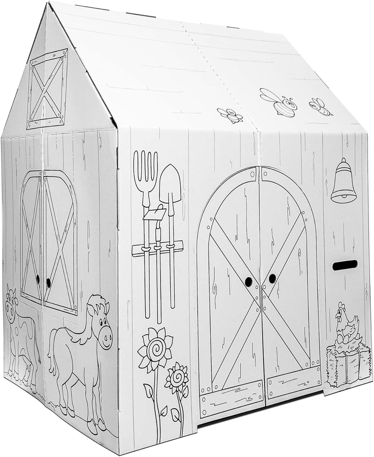 Easy Playhouse Cardboard Barn, Kids Art & Craft Activity - image 3