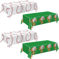 Oigco race car tablecloth with black and white checkered pattern on a rectangular party table - view 3
