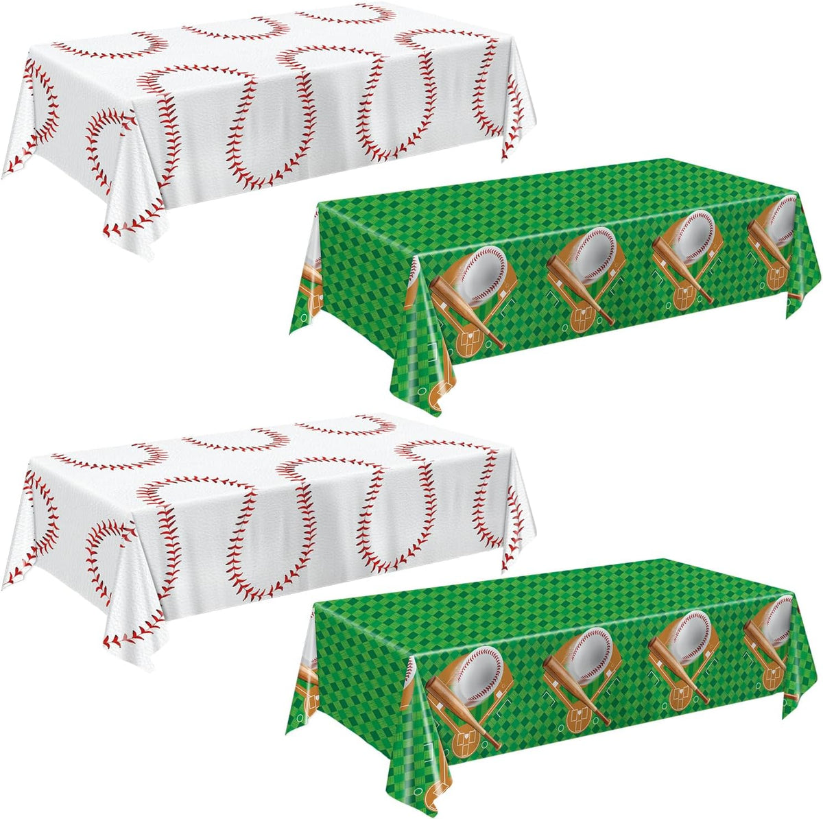 Oigco race car tablecloth with black and white checkered pattern on a rectangular party table - view 3