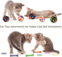 Retro Shaw Cat Tunnels with Cat Toys Pack, Interactive Kitten Toys for Indoor Cats Kitty, Kitten Tube Tent Feather Wand Teaser Bell Fuzzy Ball Springs Mouse (25 Pcs Extra Large Cat Tunnel Toys Set)
