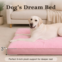 Large Plush Dog Bed for Crate with Washable Cover, 35x22 - 41.0"L x 27.0"W x 3.0"Th / Pink - image 2