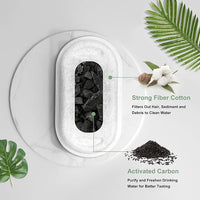 Cat Water Fountain Filters, Compatible with Stainless Steel Pet Fountain 8 Filters with 8 Sponges Replacement Filters for Cat Fountain (8 Filters& 8 Sponges)