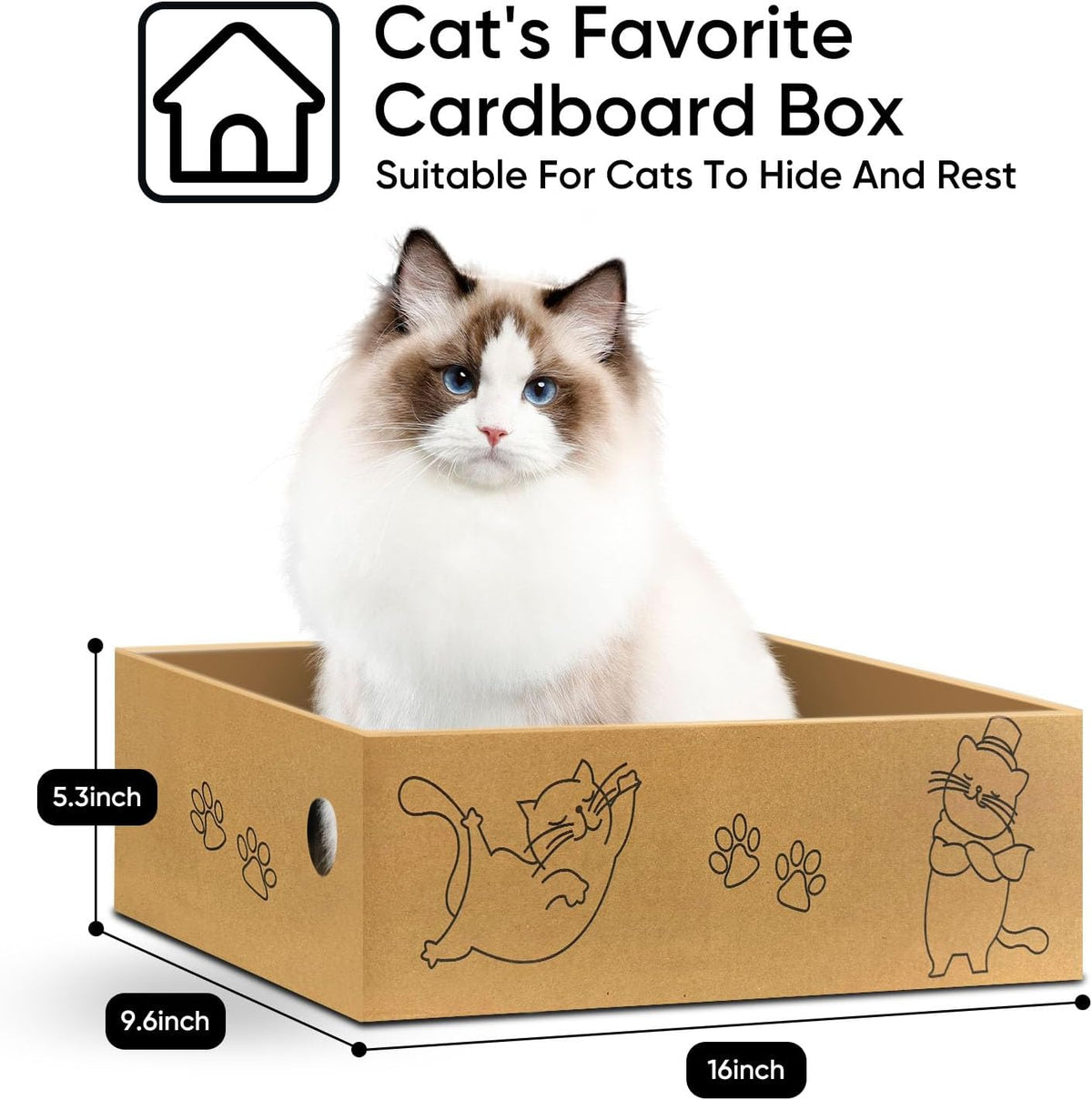 Cat Scratcher, 5 Packs in 1 Cardboard Box Cat Scratching Pad, Large – Essentials for Cats - 5 Packs with Box - image 3