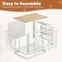 VOPEAK 27.5" Dog Crate Furniture, Chew Resistant Dog Crate for Small Dogs Puppy, Heavy Duty Dog Crates Dog Kennel Cage Indoor with Double Doors, Wooden End Table for Bedroom Living Room, White