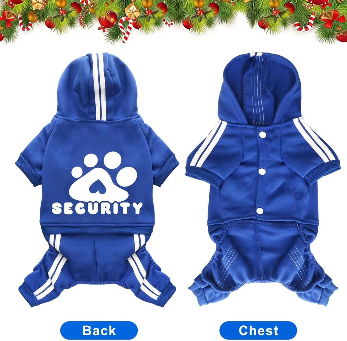 Dog Hoodie Security Clothes 4 Legs Jumpsuit Sweatshirt Hoodies Soft - Blue / XX-Large - image 3