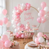 Pastel Balloons Whimsical Christmas Rainbow Colorful Birthday Balloon – Fun for Kids & Family - Pink White - image 3