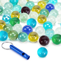 POPLAY 50 PCS Marbles Bulk with Whistle - Multi-color clear marbles