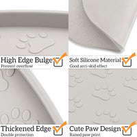 Dog Food Mat Spill-Proof Silicone Dog Bowl Mat Raised Edge Pet - Cream / 19"L x 12"W - image 4