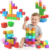 Large Magnetic Blocks,56PCS 1.34in 3D Building Cubes for Kids Ages 3+ – Fun for Kids & Family - 56PCS（1.34in）