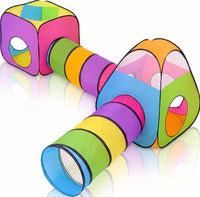 Kids Play Tunnel Tent for Toddlers - 4 Pcs a