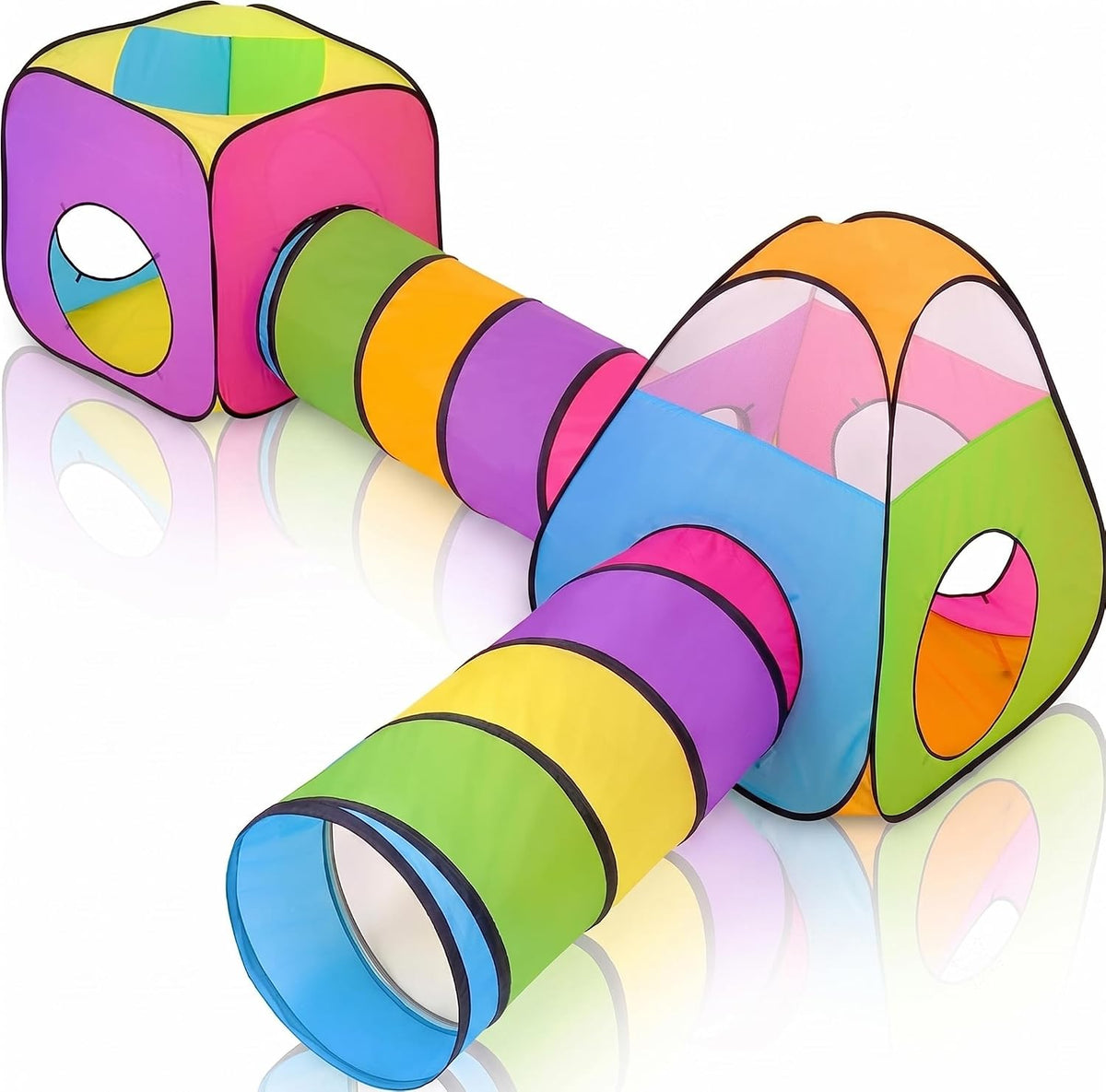 Kids Play Tunnel Tent for Toddlers - 4 Pcs a