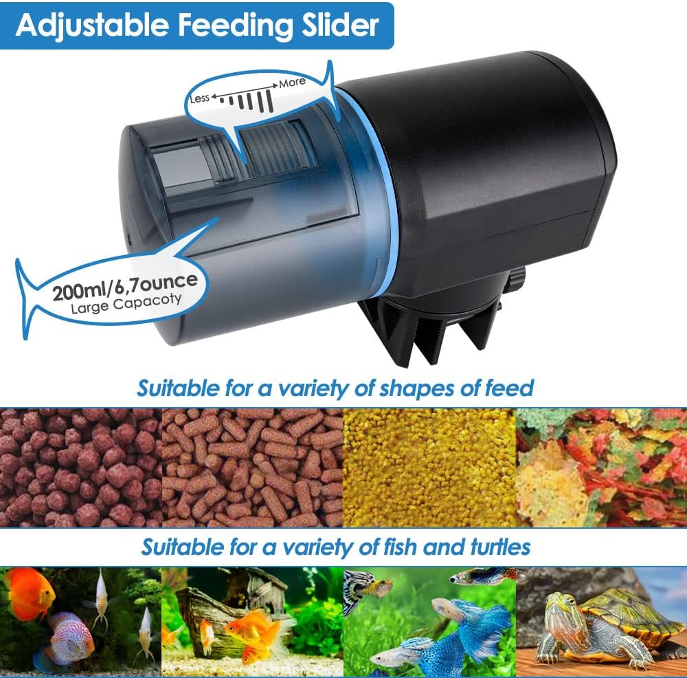 Lukovee Automatic Fish Feeder, Feeding Time Display, USB - A- Scheduled Time Display - image 4