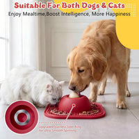 Slow Feeder Dog Bowls & Lick Mat for Liquid and Thick Treat - Large / Red - image 4