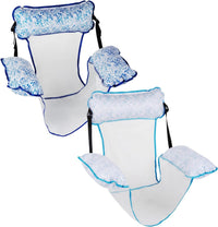 Aqua Monterey floating pool hammock chairs, 2 pack in aqua teal and beige - view 5