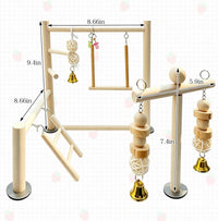 Natural Wood Bird Play Gym for Small Birds - Style B - image 2