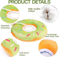 Cat Cone Collar Soft, Cute Cat Donut Collar After Surgery, Adjustable Kitten Recovery Cones to Stop Licking, Lightweight Neck Elizabethan Collars for Cats Kittens (Green, Medium)