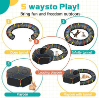 LUCKITTY Outdoor Rainbow Cat Enclosures Playground,Outside House for Indoor Cats Include Portable Tent, Circle Cat Playpen Tunnel Catio, for Cats, Kitty and Small Animals,Within Storage Bag