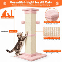 SOCATER Cat Scratching Post 33 Inch, Beige – Essentials for Cats - Pink - image 2