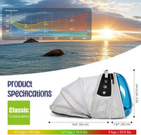 Dual Expandable Large Cat Backpack Carrier – Essentials for Cats - Blue / Tint Window - image 2