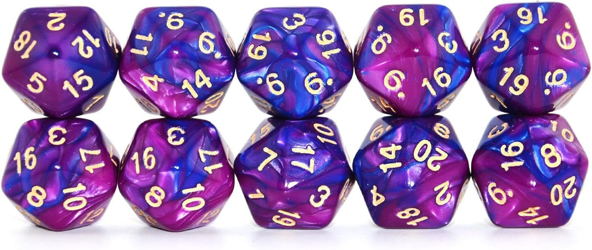 SmartDealsPro 10-Pack 20 Sided Dice D20 Polyhedral Dice for DND RPG - Blue-purple - image 4