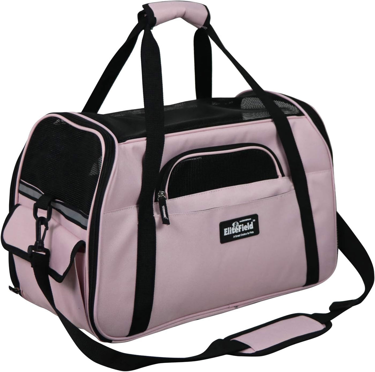 EliteField Soft-Sided Pet Carrier for Cats & Small Dogs – Essentials for Dogs - 17.0"L x 9.0"W x 12.0"H / Pink