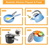 105Pcs Kids Kitchen Toy Accessories - Blue - image 4