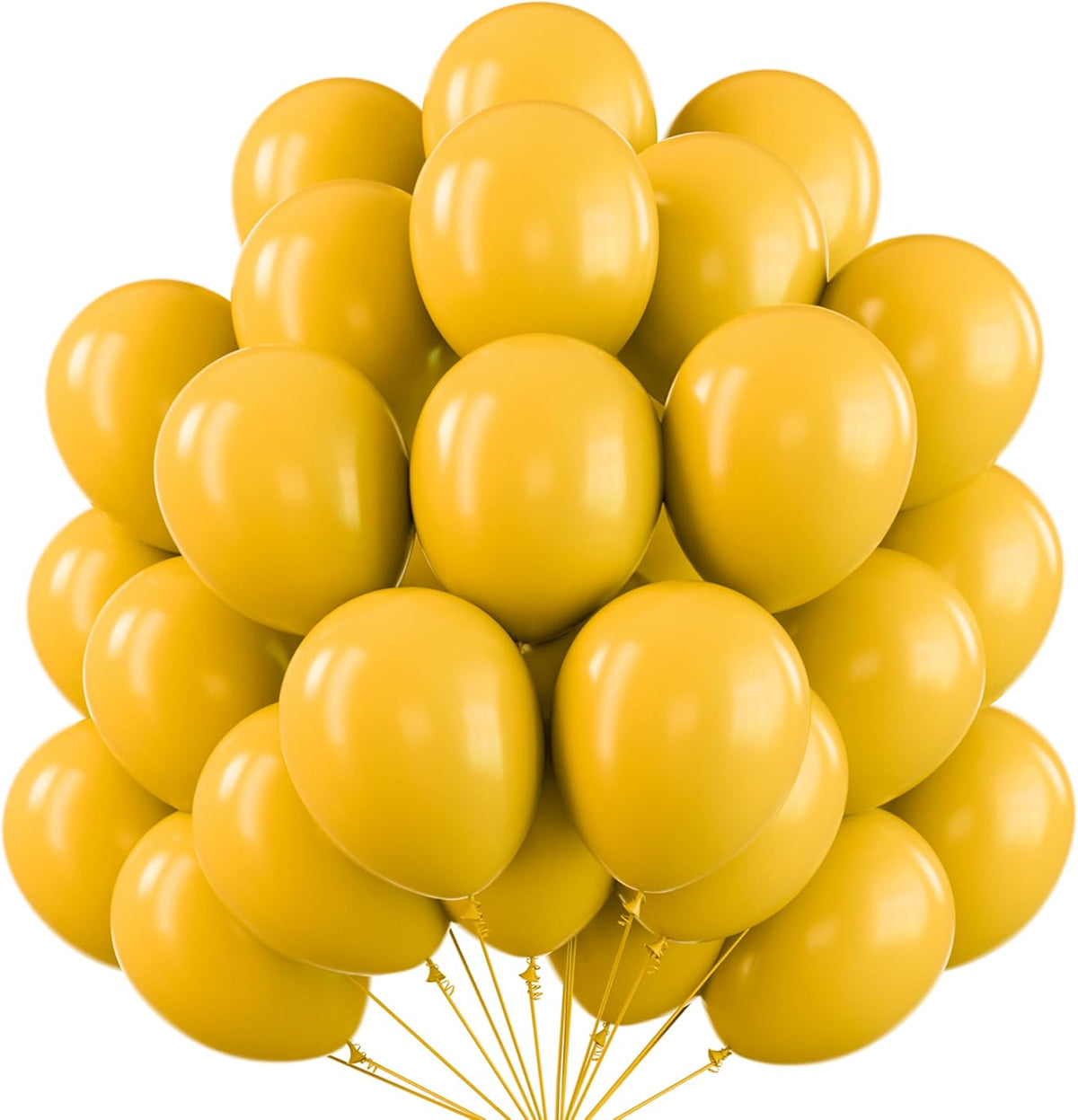 PartyWoo White Balloons 101pcs Matte White Latex Helium Balloons 12 - Yellow-f57