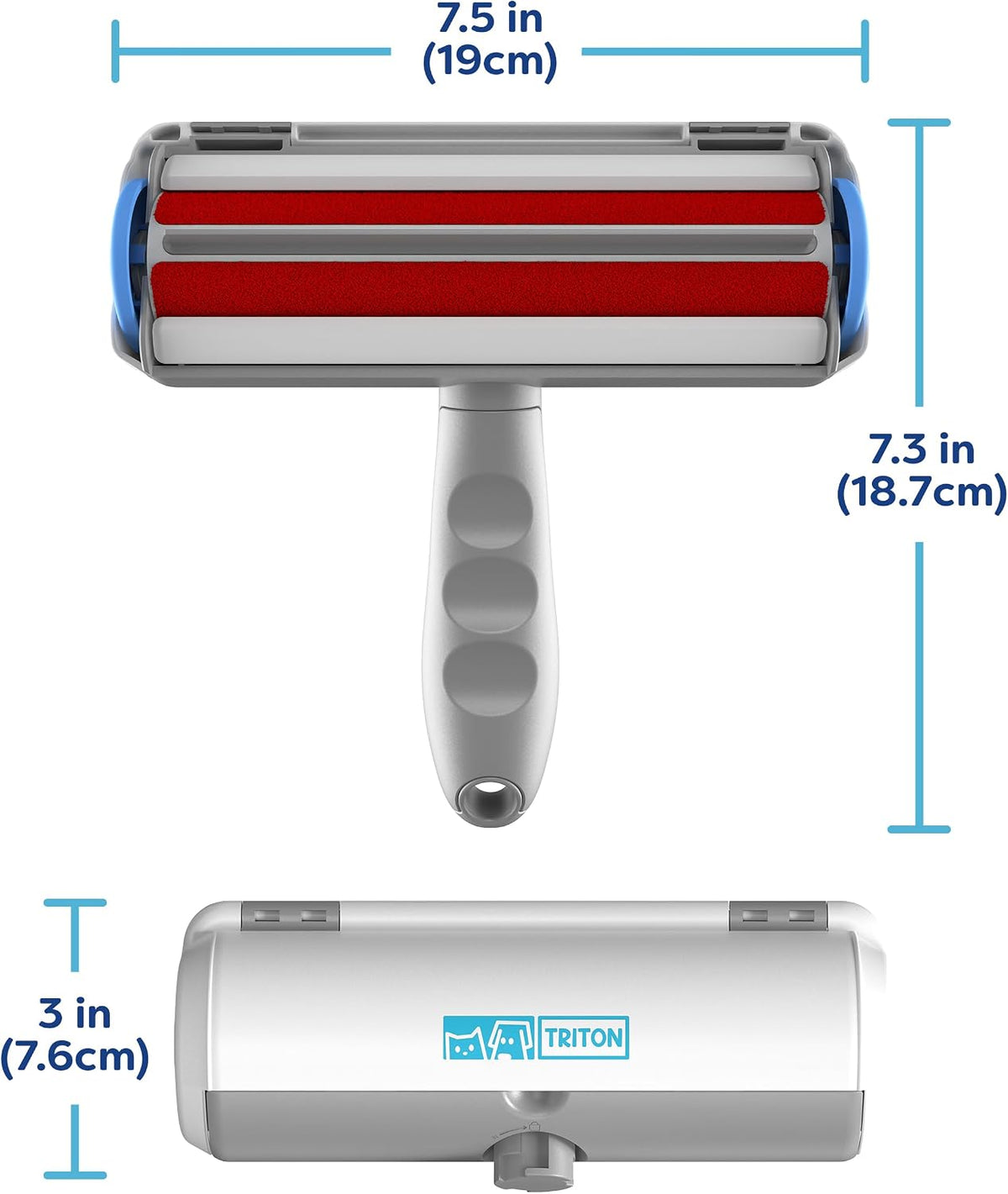 Triton Pet Hair Removal Tool w/Fur Trapping Compartment - Gray/White / Large - image 2