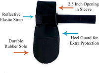 All Weather Neoprene Paw Protector Dog Boots with Reflective Straps - Black / Small - image 4