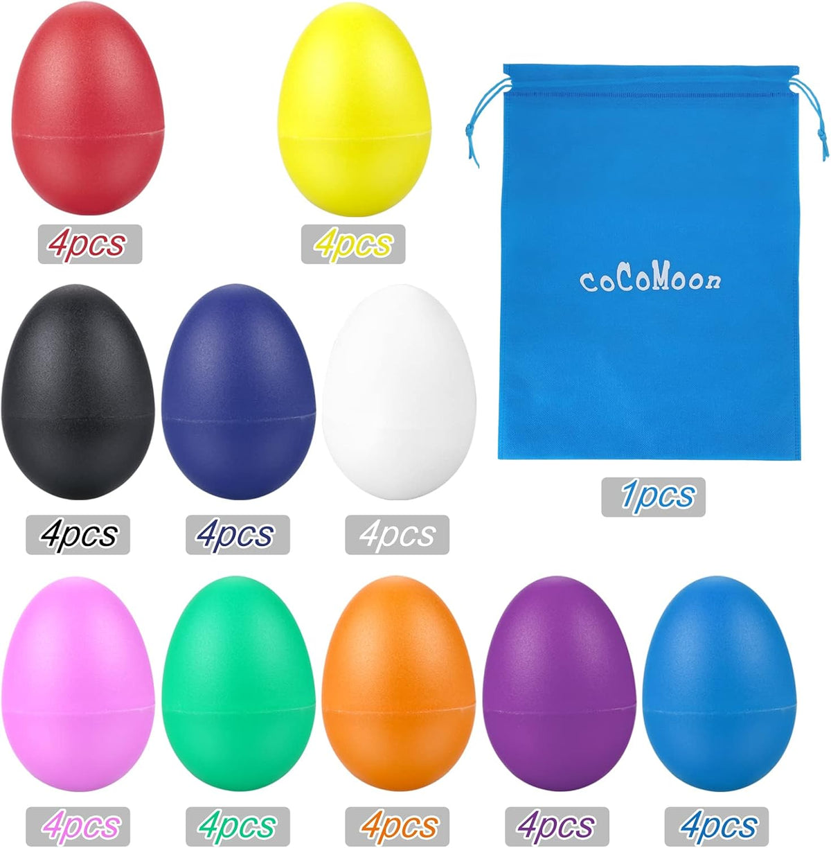 COCOMOON 40Pcs Egg Shakers Maracas Kids Percussion Musical - image 3